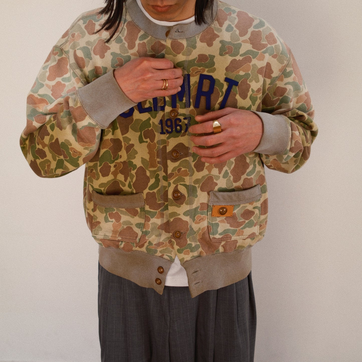 Camo Sweat Cardigan khaki