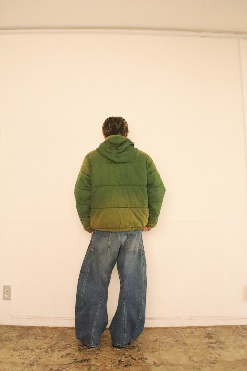 Vintage-effect puffer jacket Green