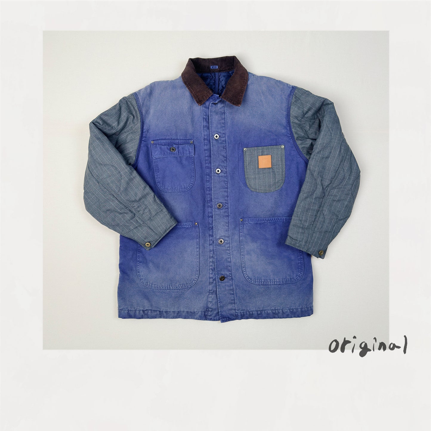Vintage-effect work coat Blue