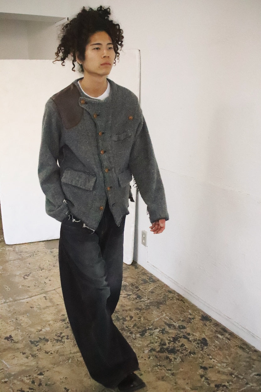 Asymmetric jacket Gray