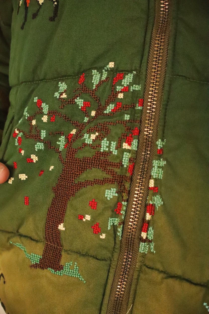 Vintage-effect puffer jacket Green