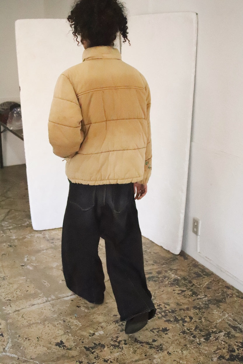 Vintage-effect puffer jacket Beige