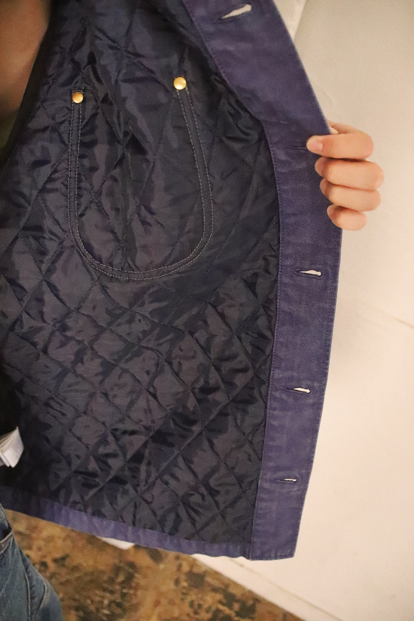 Vintage-effect work coat Blue