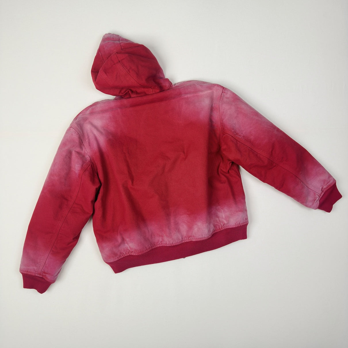 Vintage-effect embroidered jacket Red