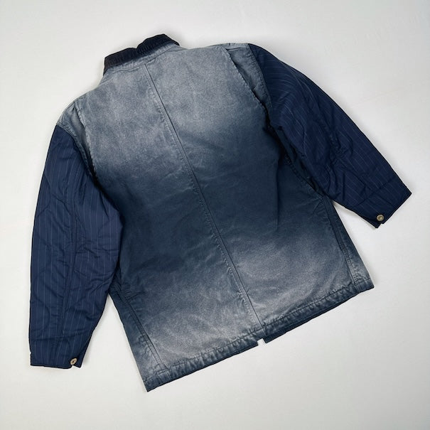 Vintage-effect work coat Black