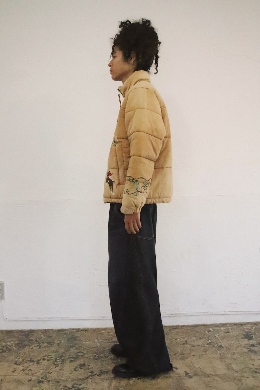 Vintage-effect puffer jacket Beige