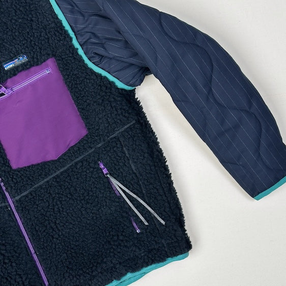 Feece-texture jacket Black