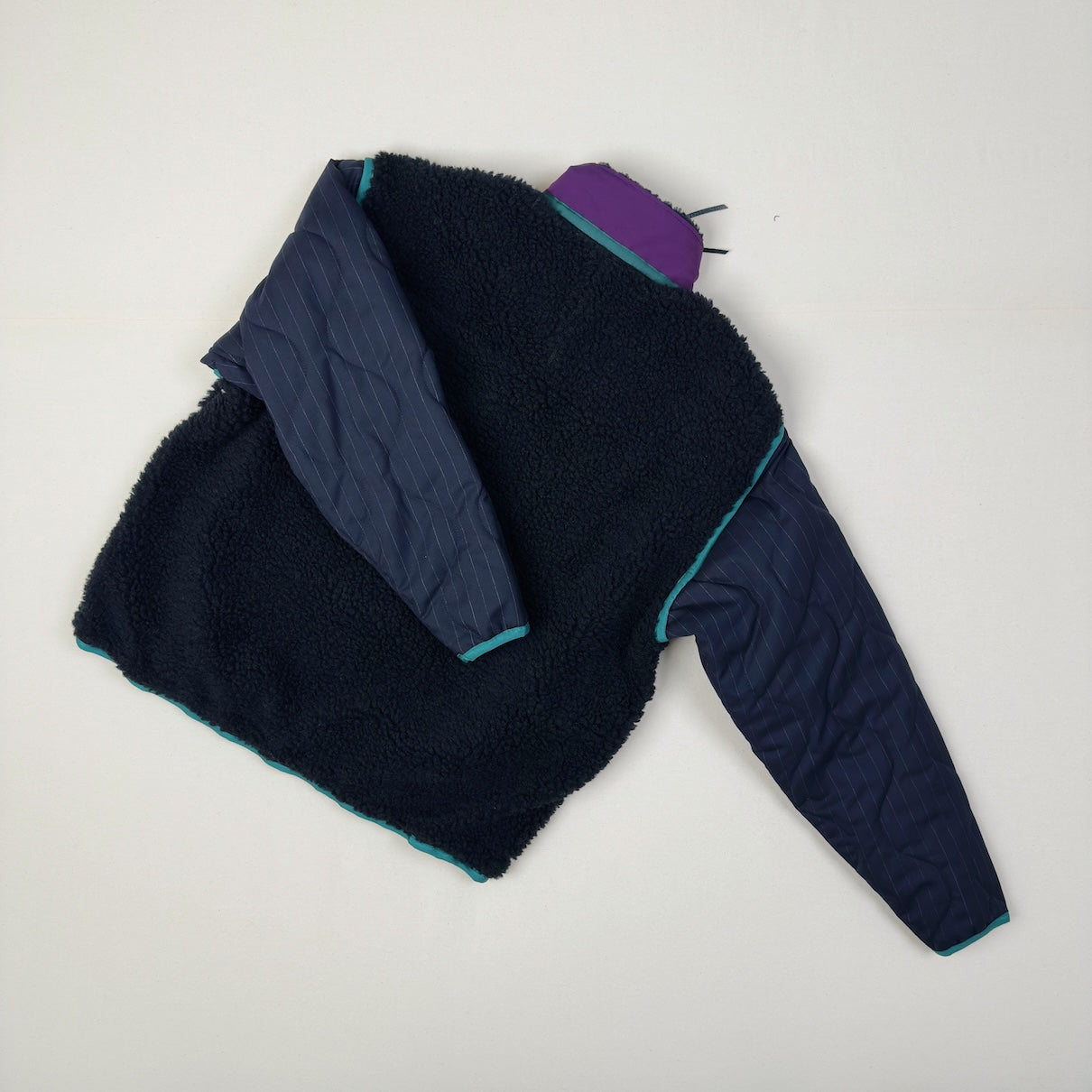Feece-texture jacket Black
