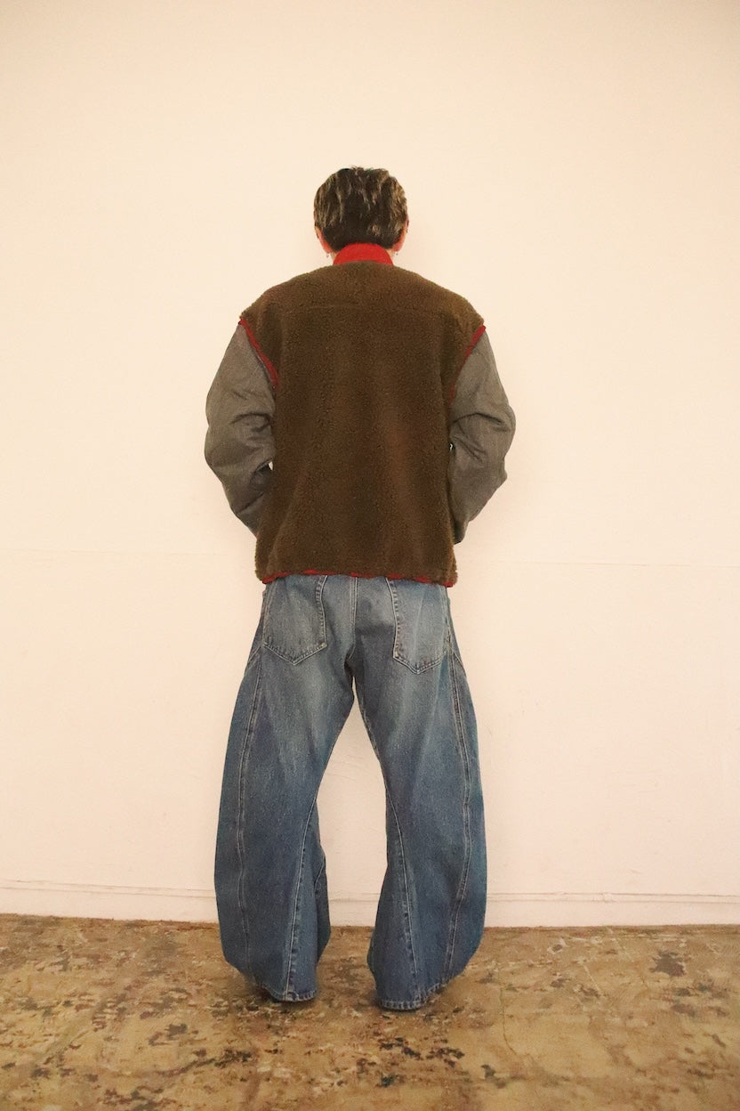 Feece-texture jacket Khaki