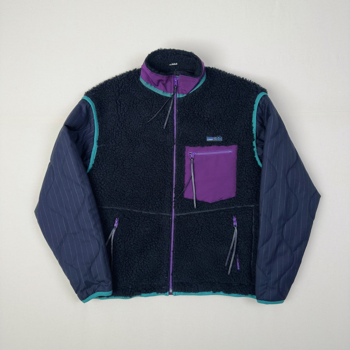 Feece-texture jacket Black
