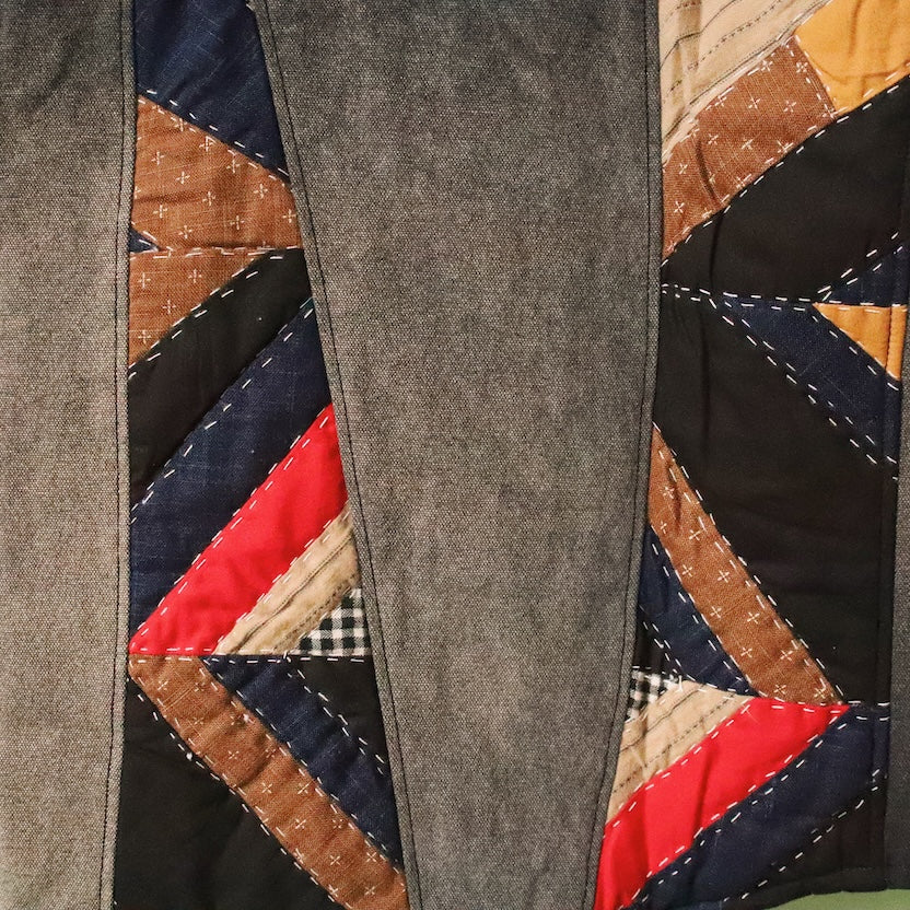 Vintage-effect quilt vest Black