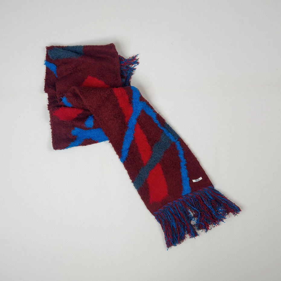 Jacquard-design muffler Red