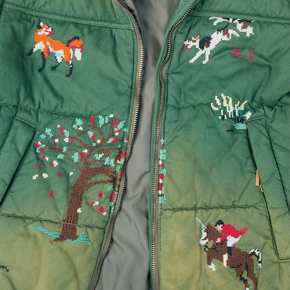 Vintage-effect puffer jacket Green