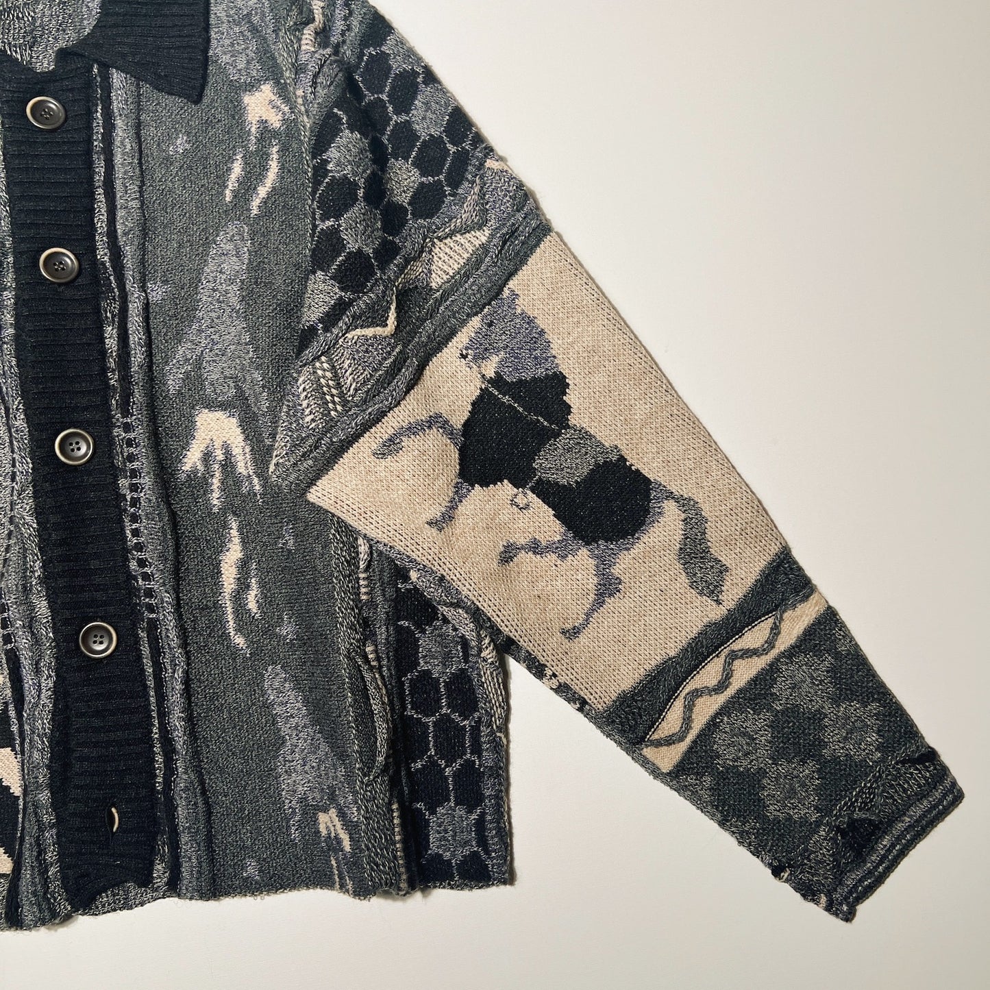 Collage jacquard knit Black
