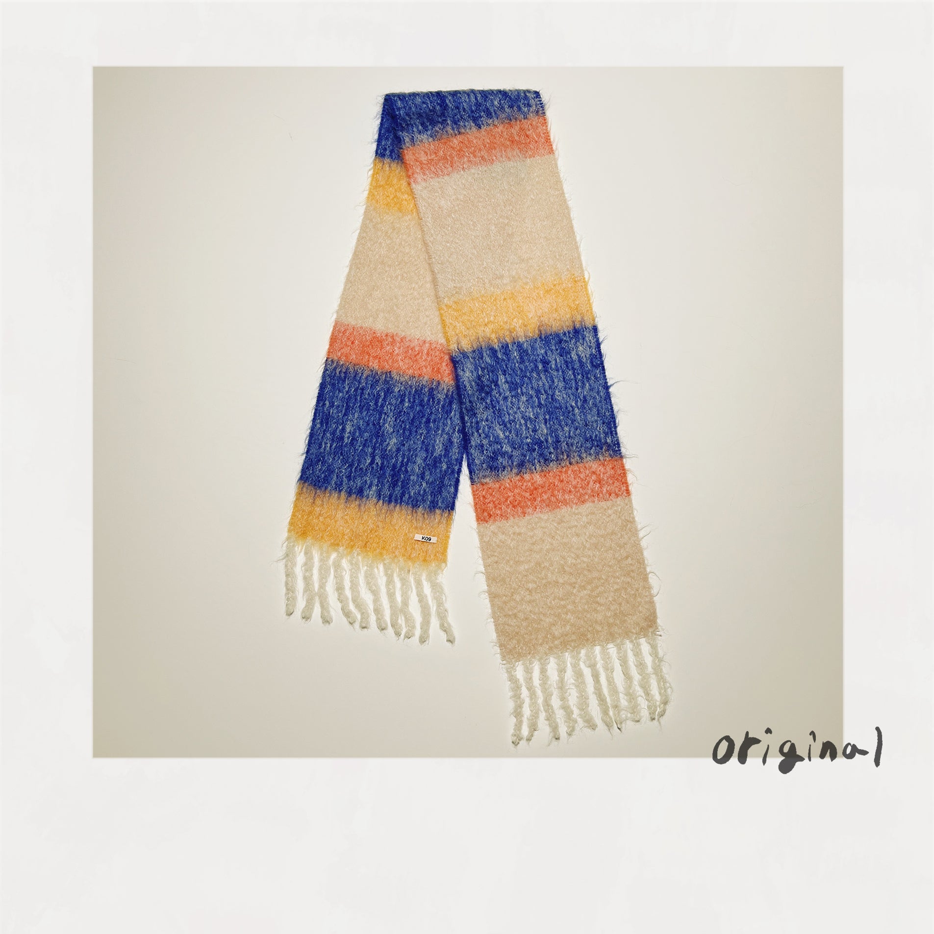 khoki Color-block scarf マフラーカラーベージュ