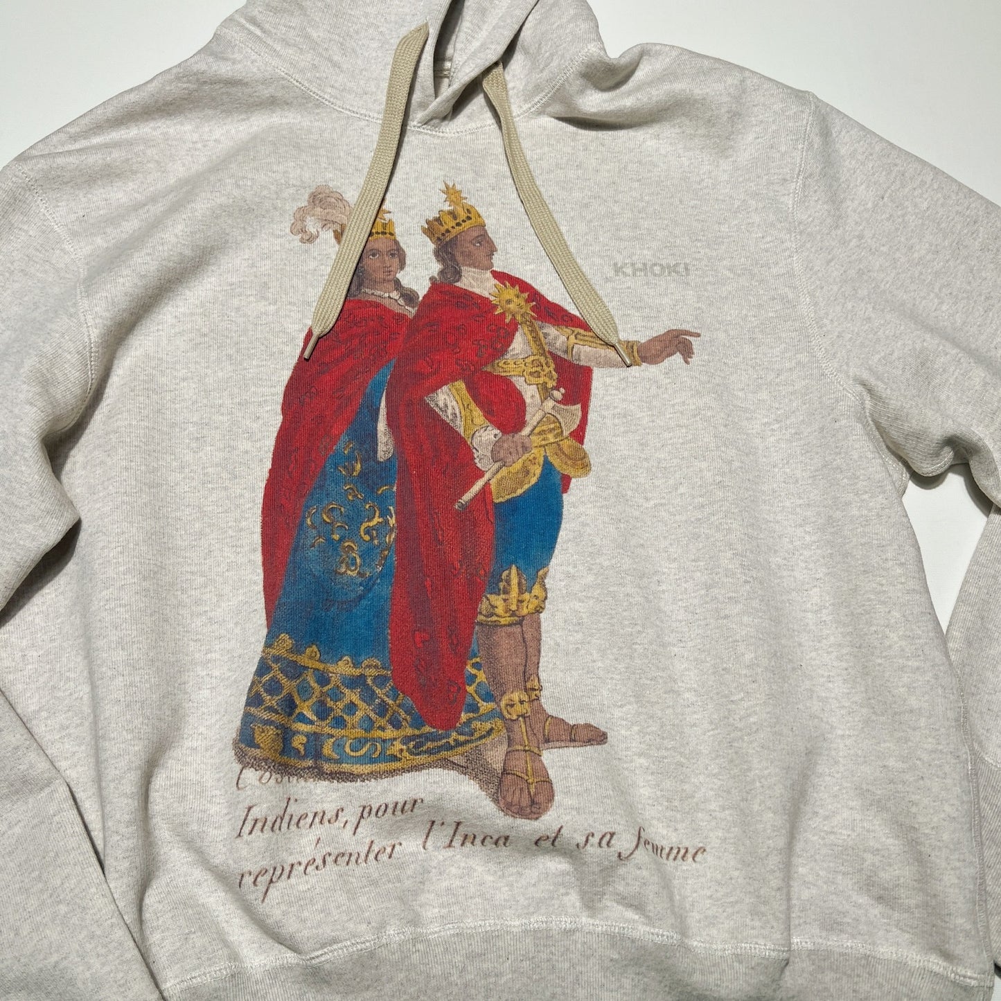 Graphic-print hoodie Oatmeal