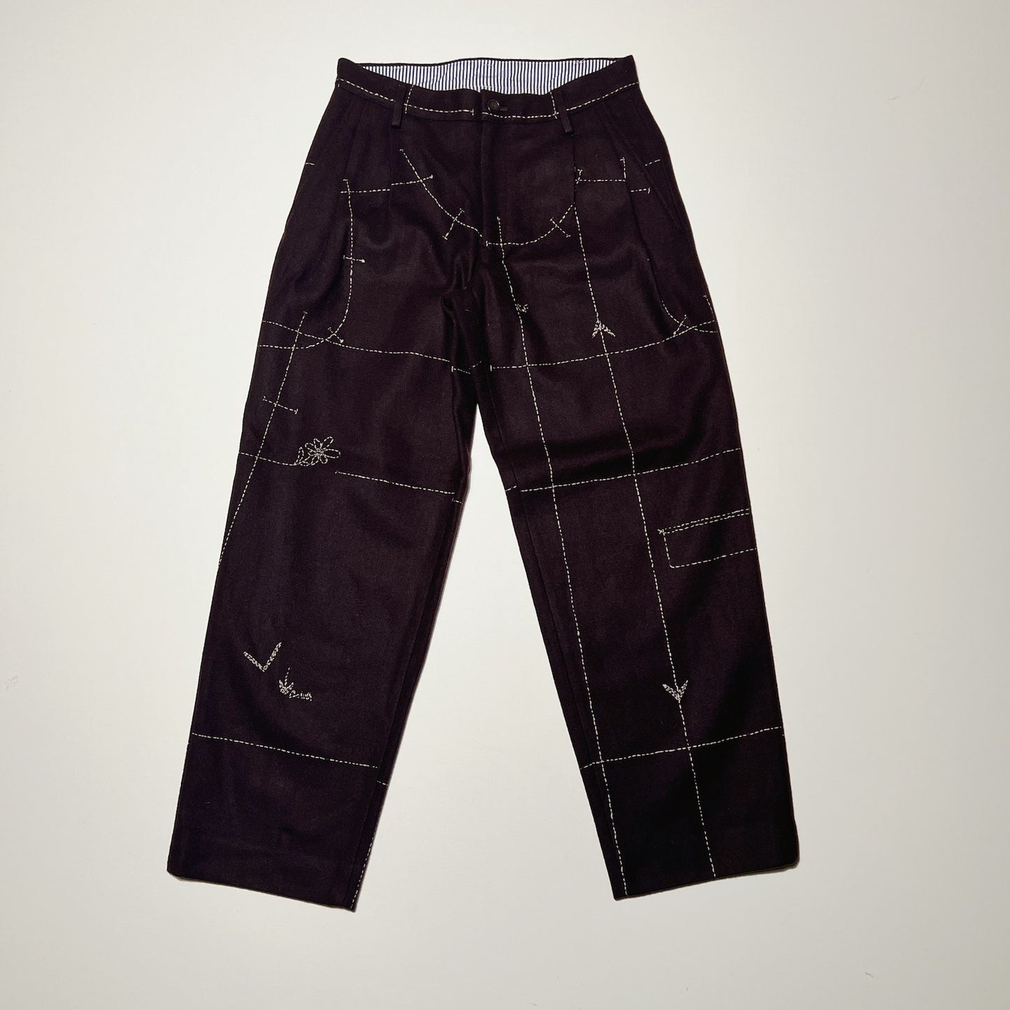 Hand embroidery pants Brown