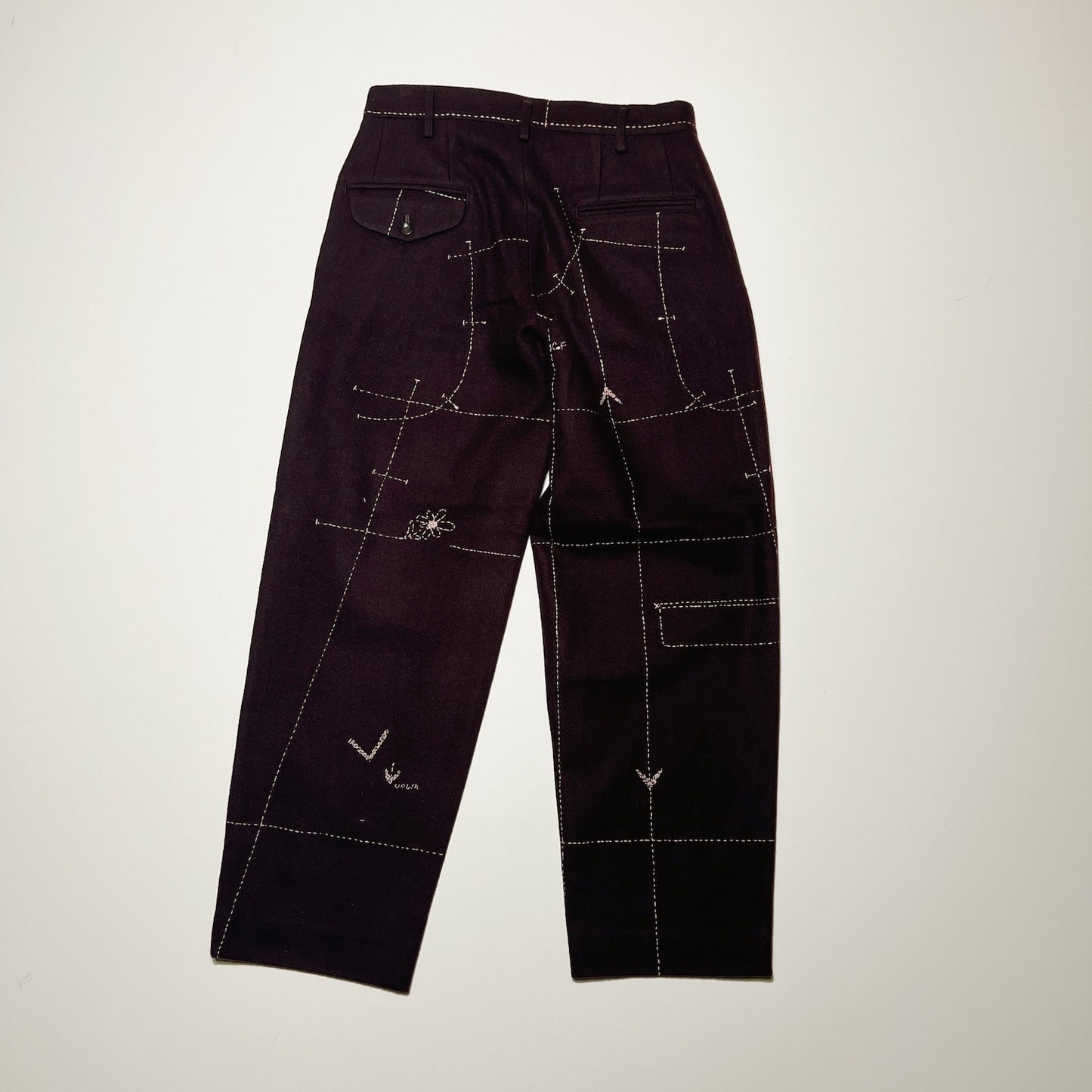 Hand embroidery pants Brown