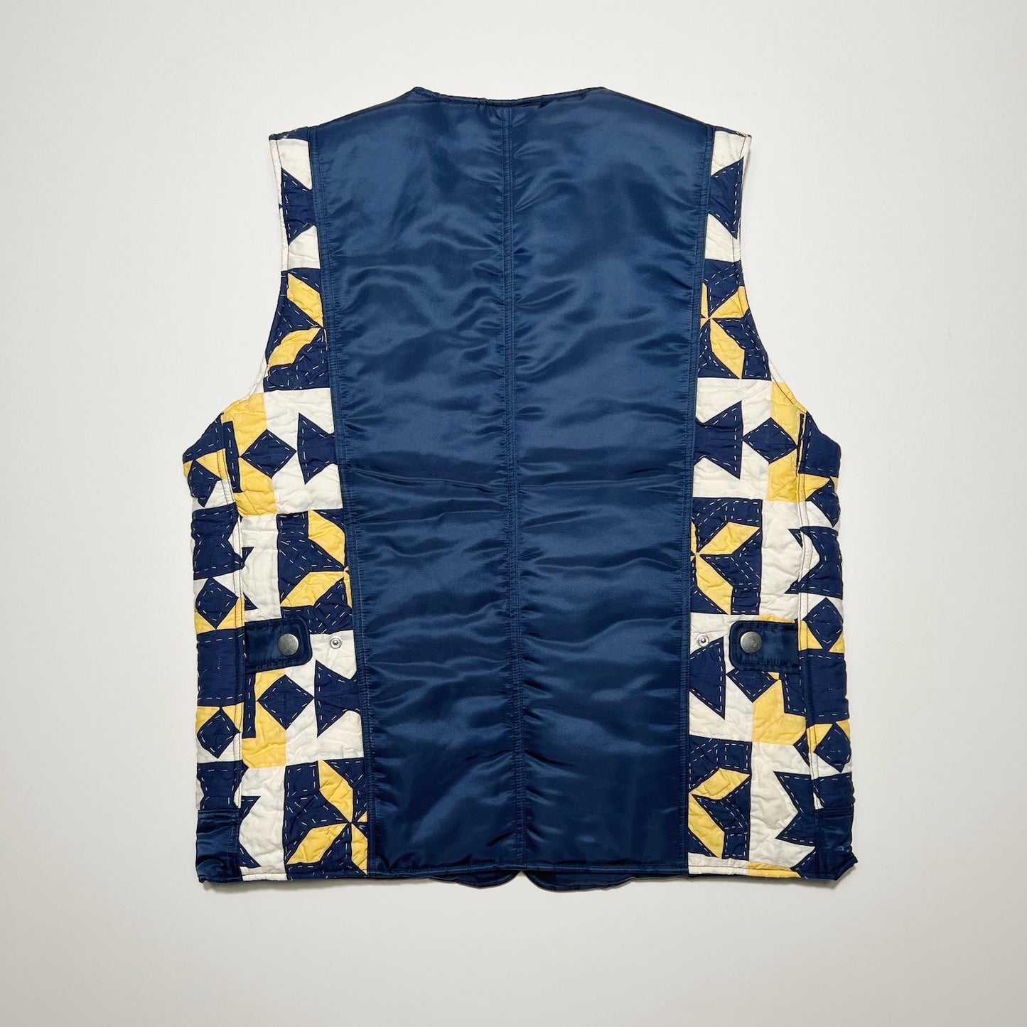 Hand patchwork quilted vest Yellow