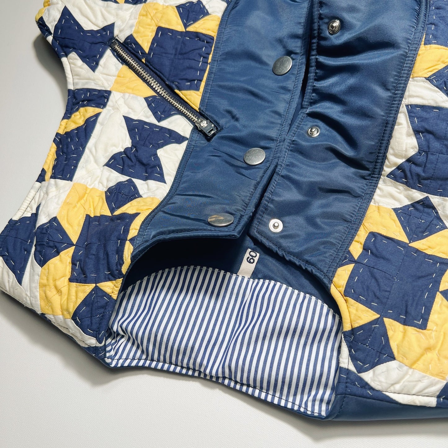 Hand patchwork quilted vest Yellow