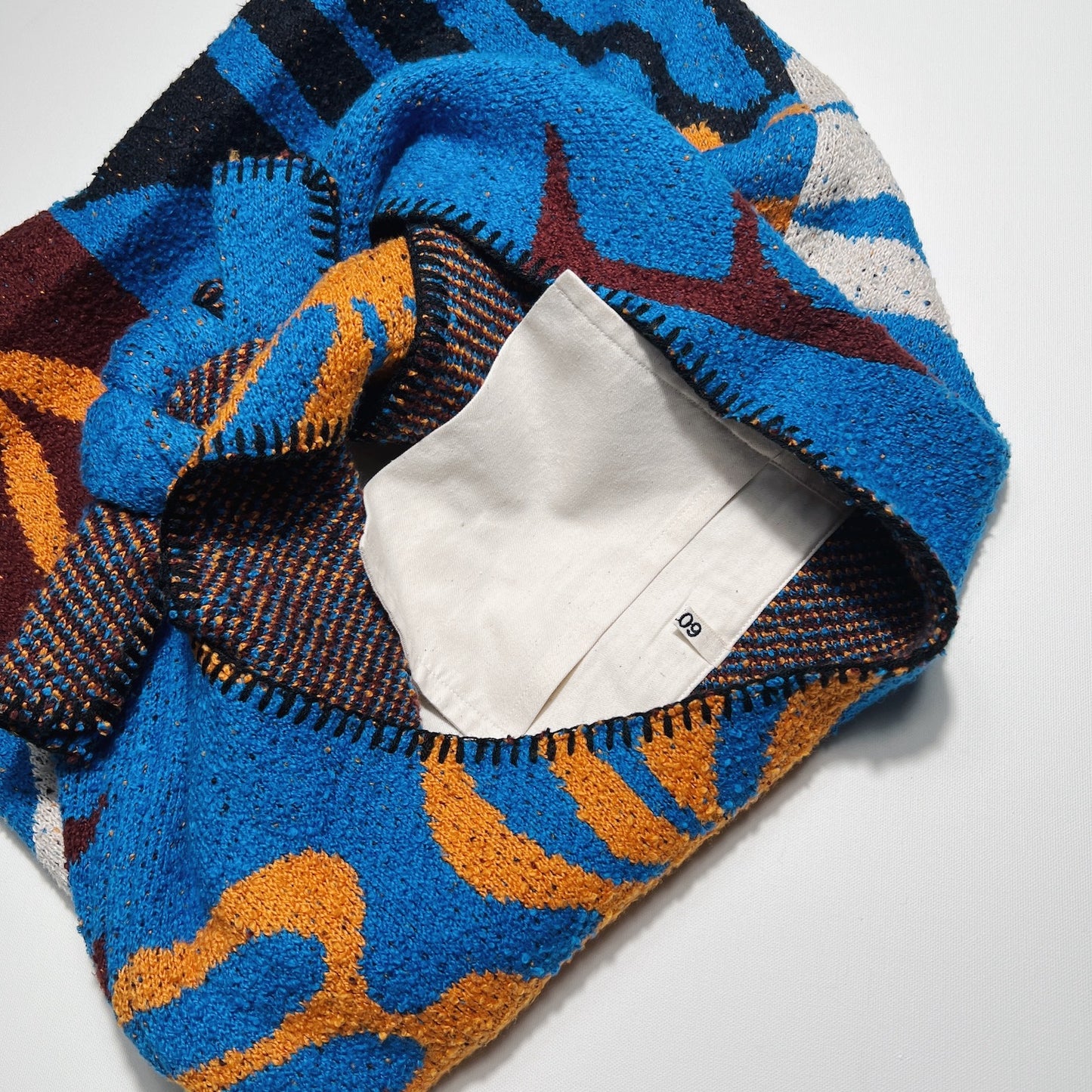 Intarsia-knit bag Blue