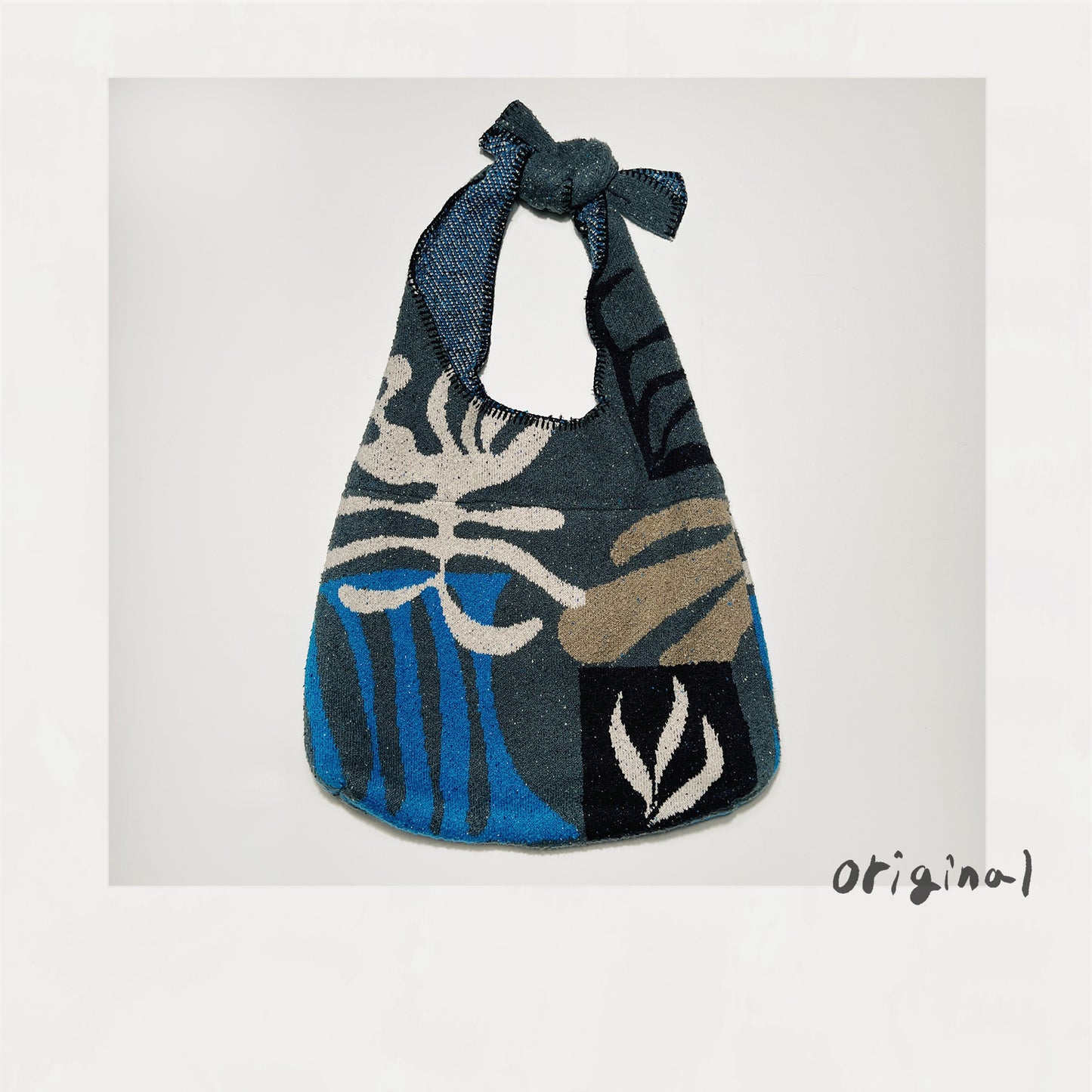 Intarsia-knit bag Khaki