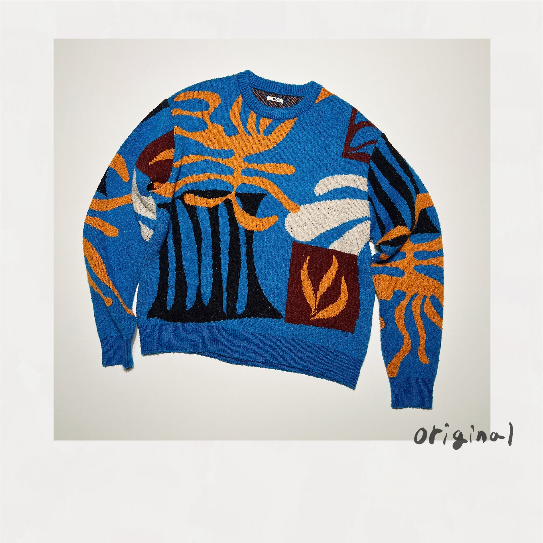 Intarsia-knit jumper Blue – EYE/KHOKI