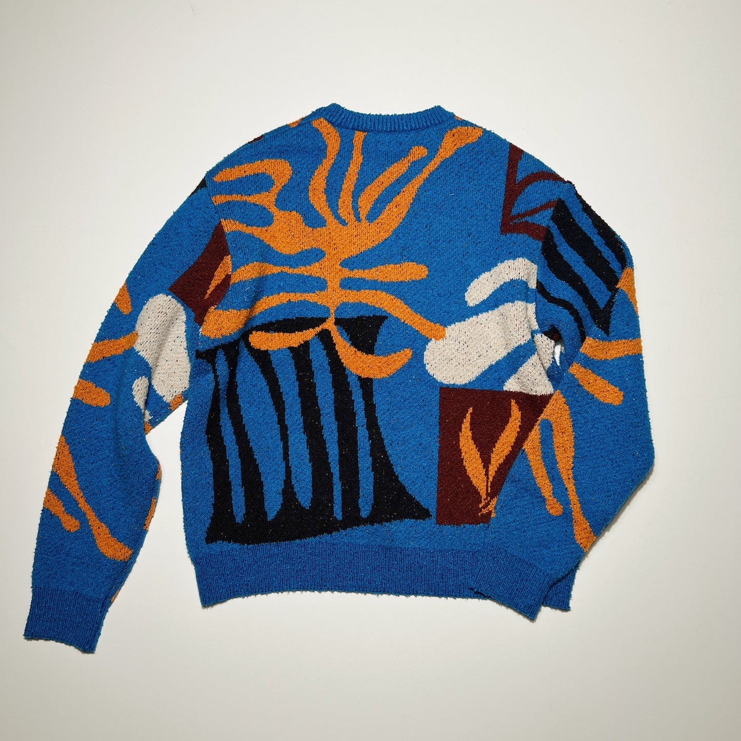 Intarsia-knit jumper Blue