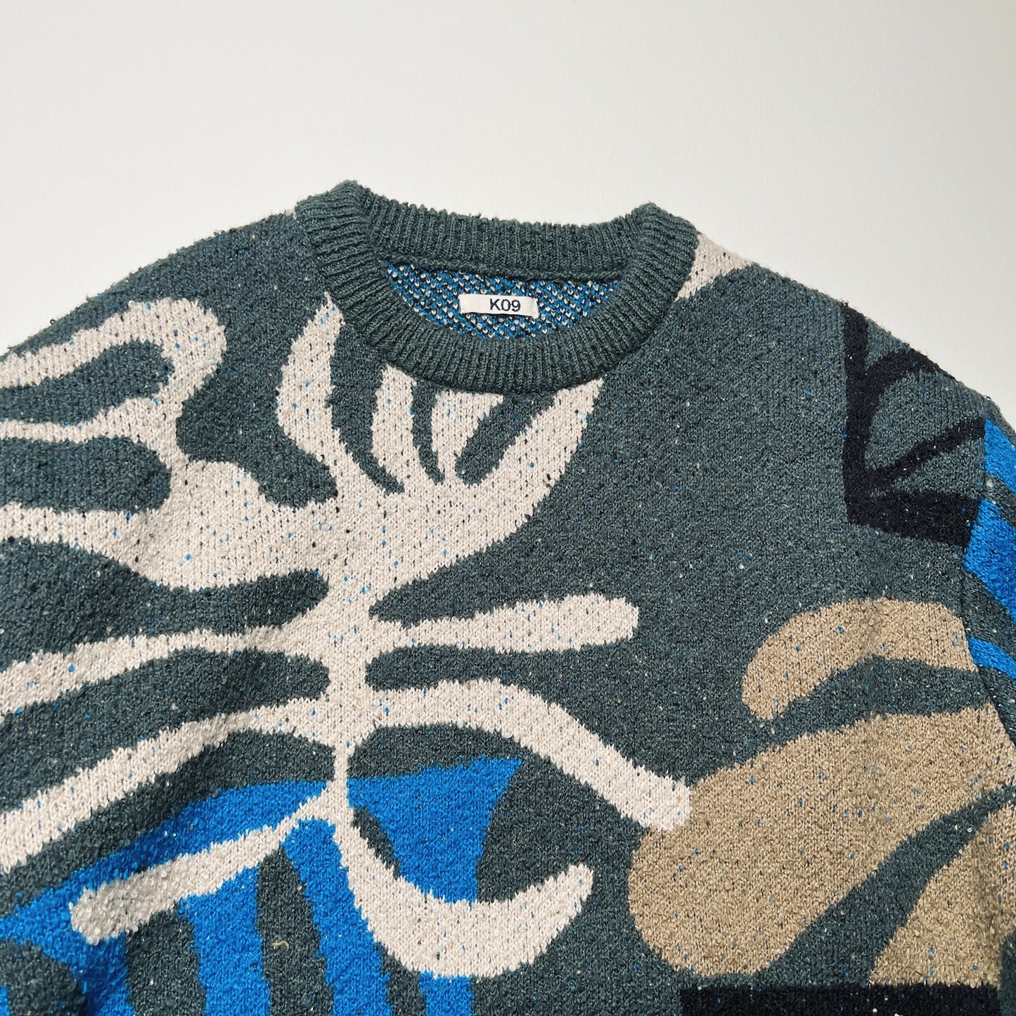 Intarsia-knit jumper Khaki