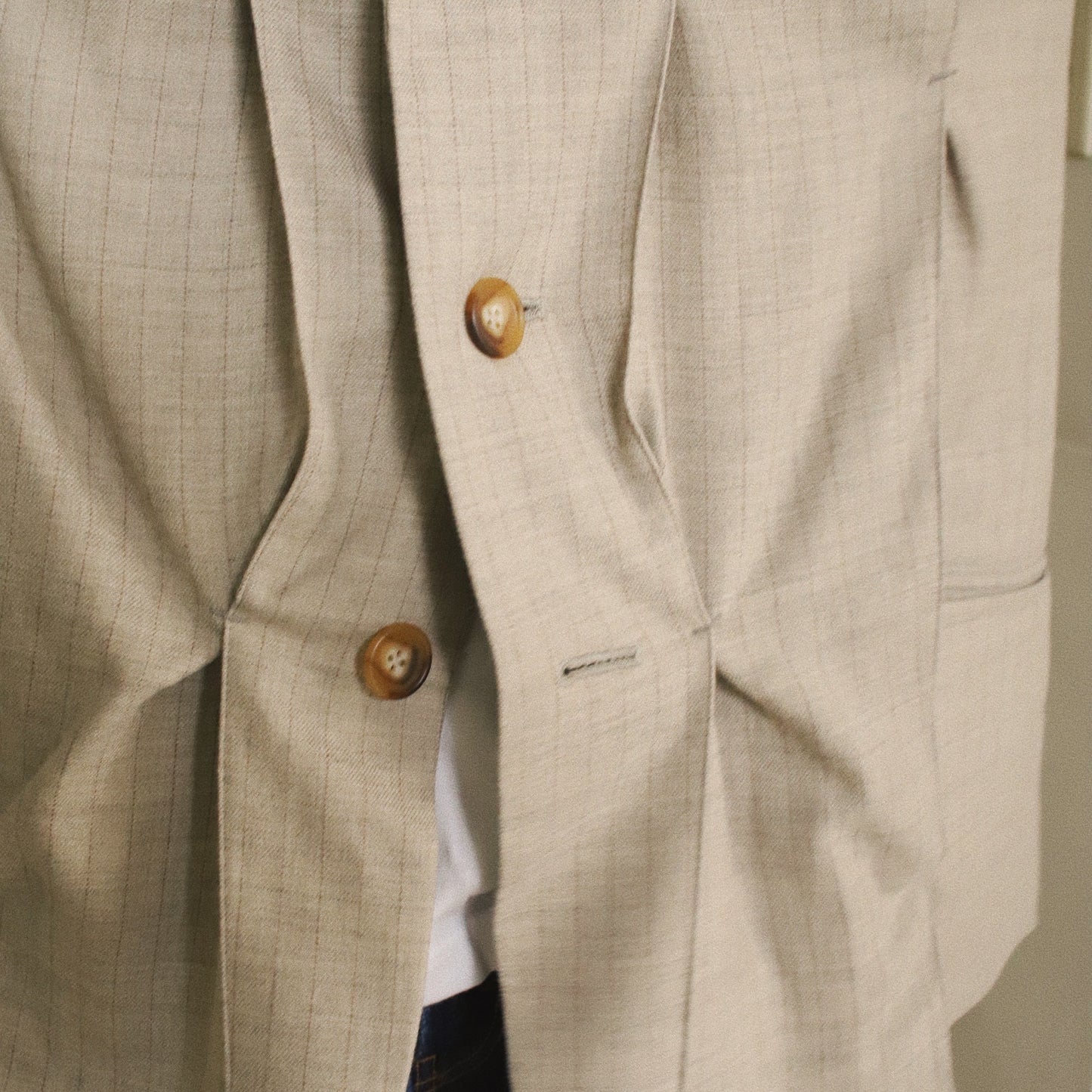 Pleat-detail single-breasted jacket Gray