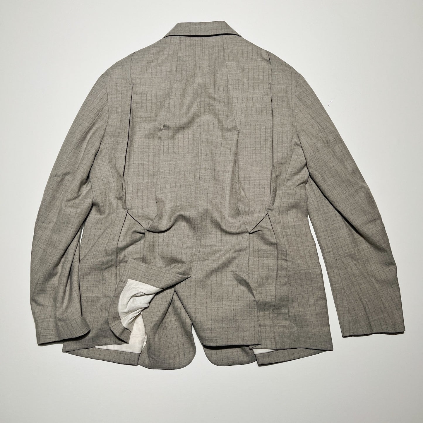 Pleat-detail single-breasted jacket Gray