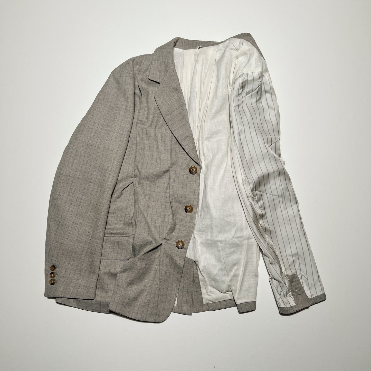 Pleat-detail single-breasted jacket Gray