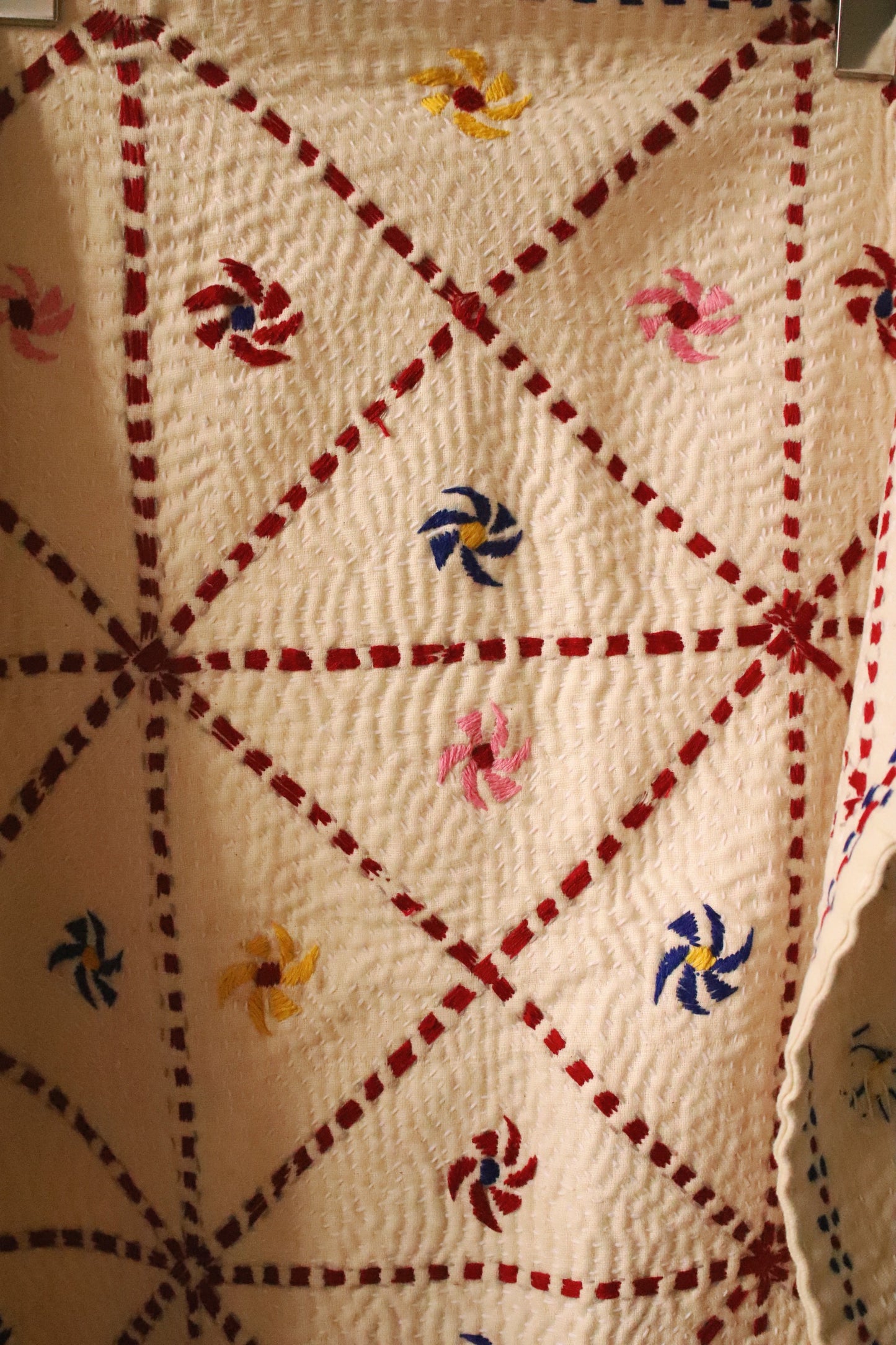 White kantha rug Multi B