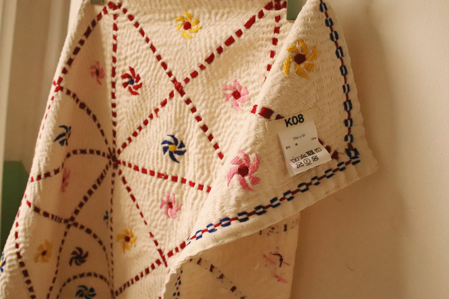 White kantha rug Multi B