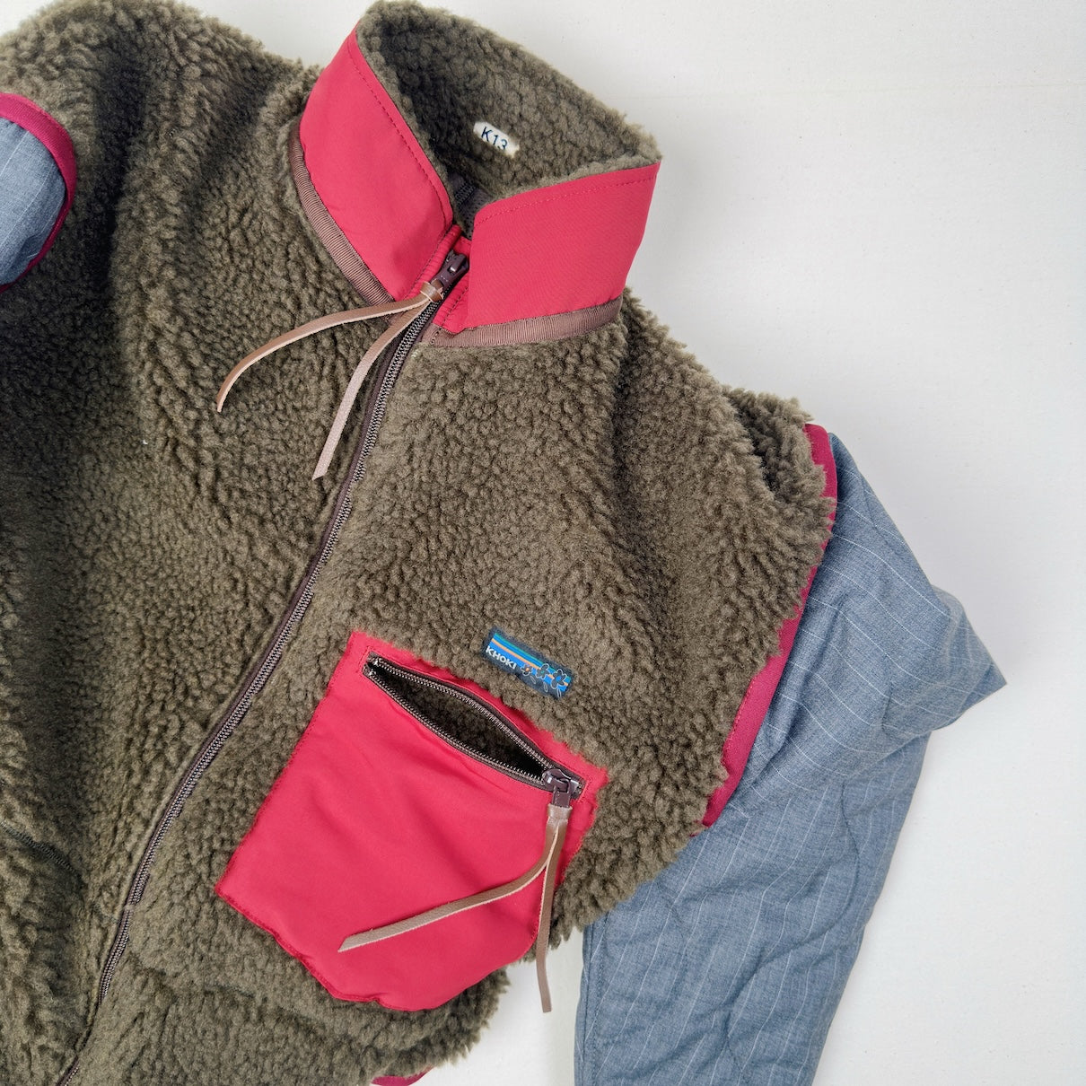 Feece-texture jacket Khaki