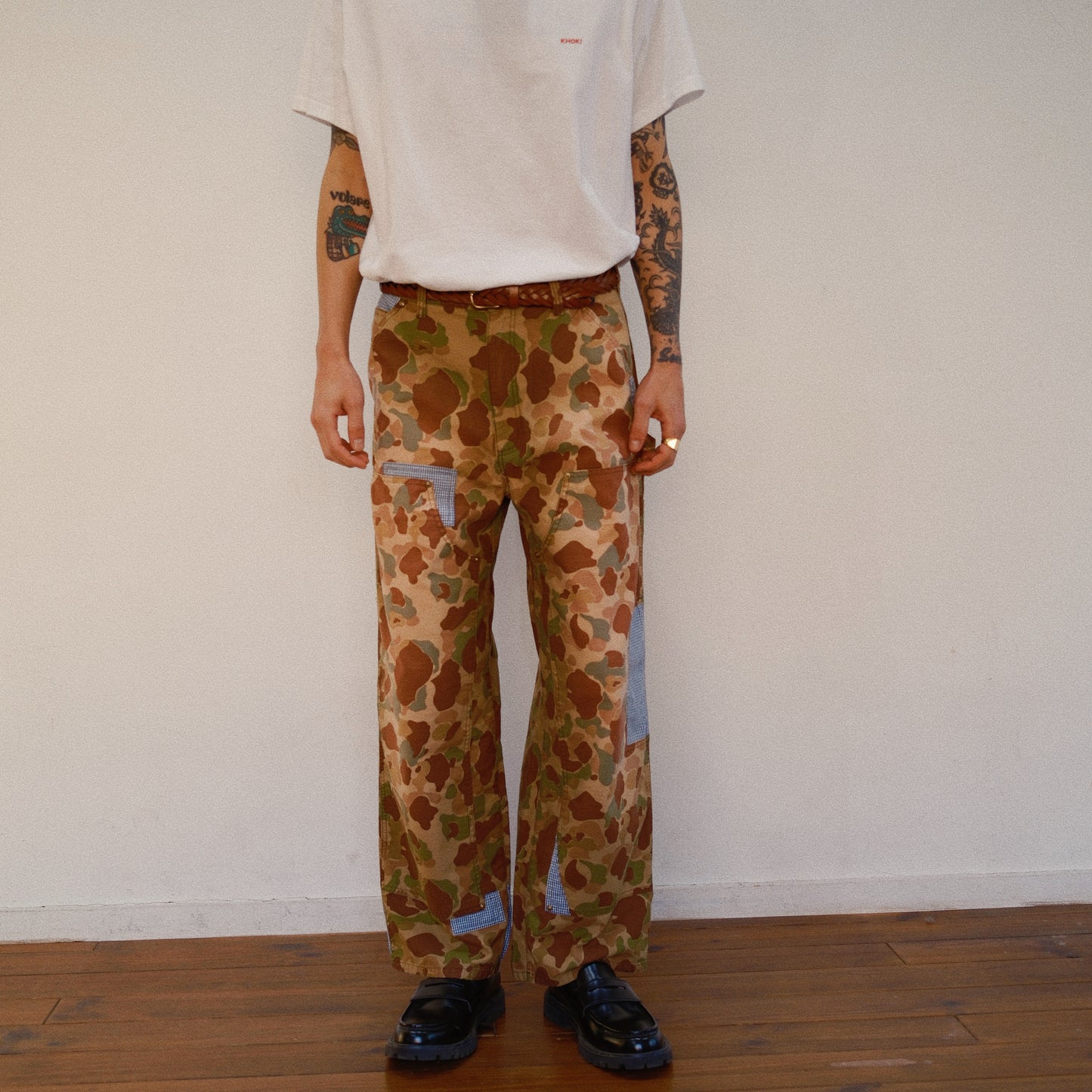 Patchworked Camo Pants Khaki