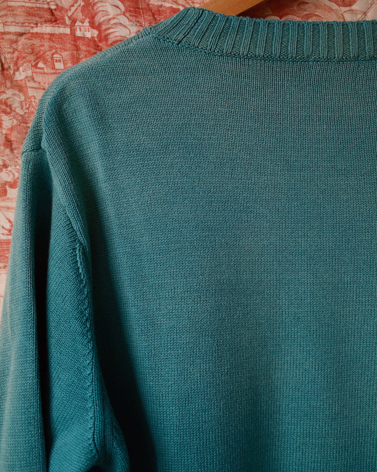 Vintage-effect Cotton Knit Pullover Green