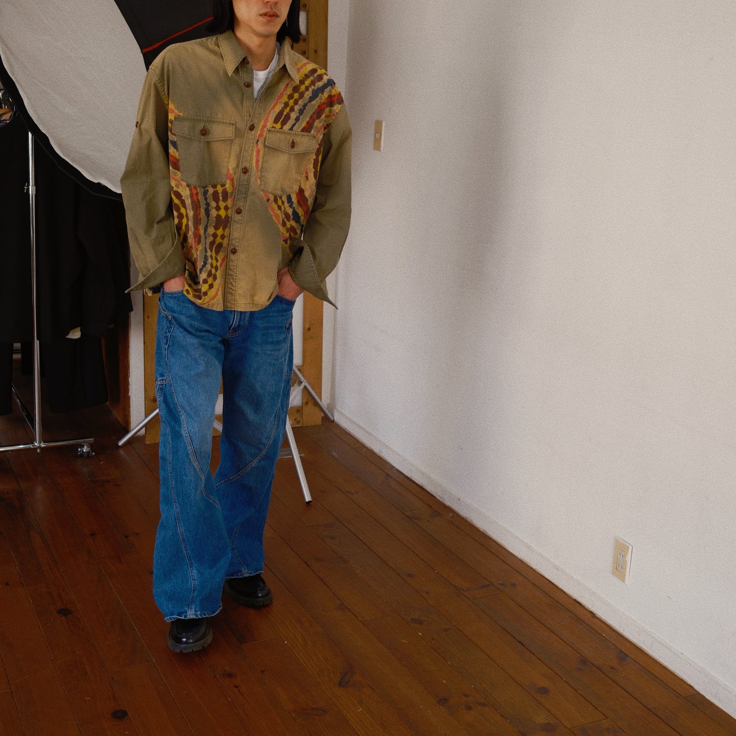 Tie-Dye Military Shirt  Khaki