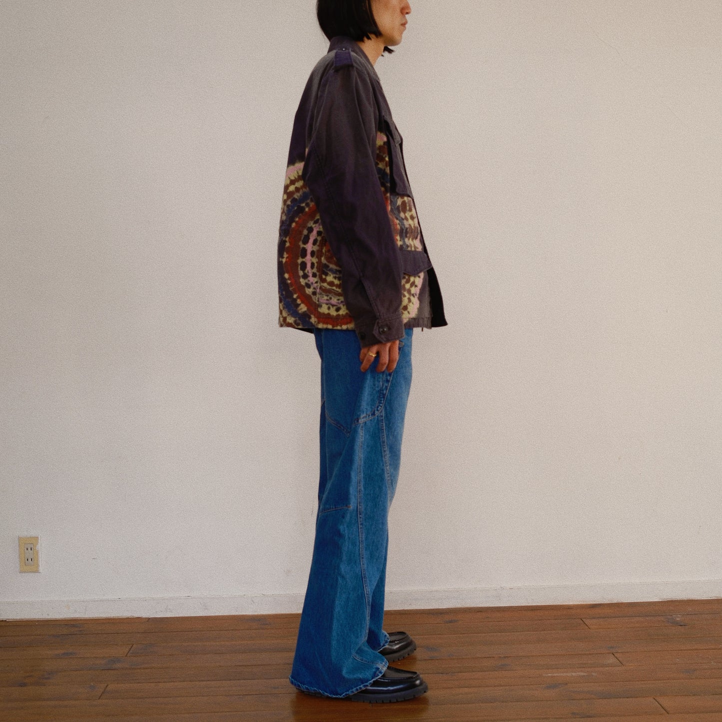 Tie-Dye Military Jacket Black