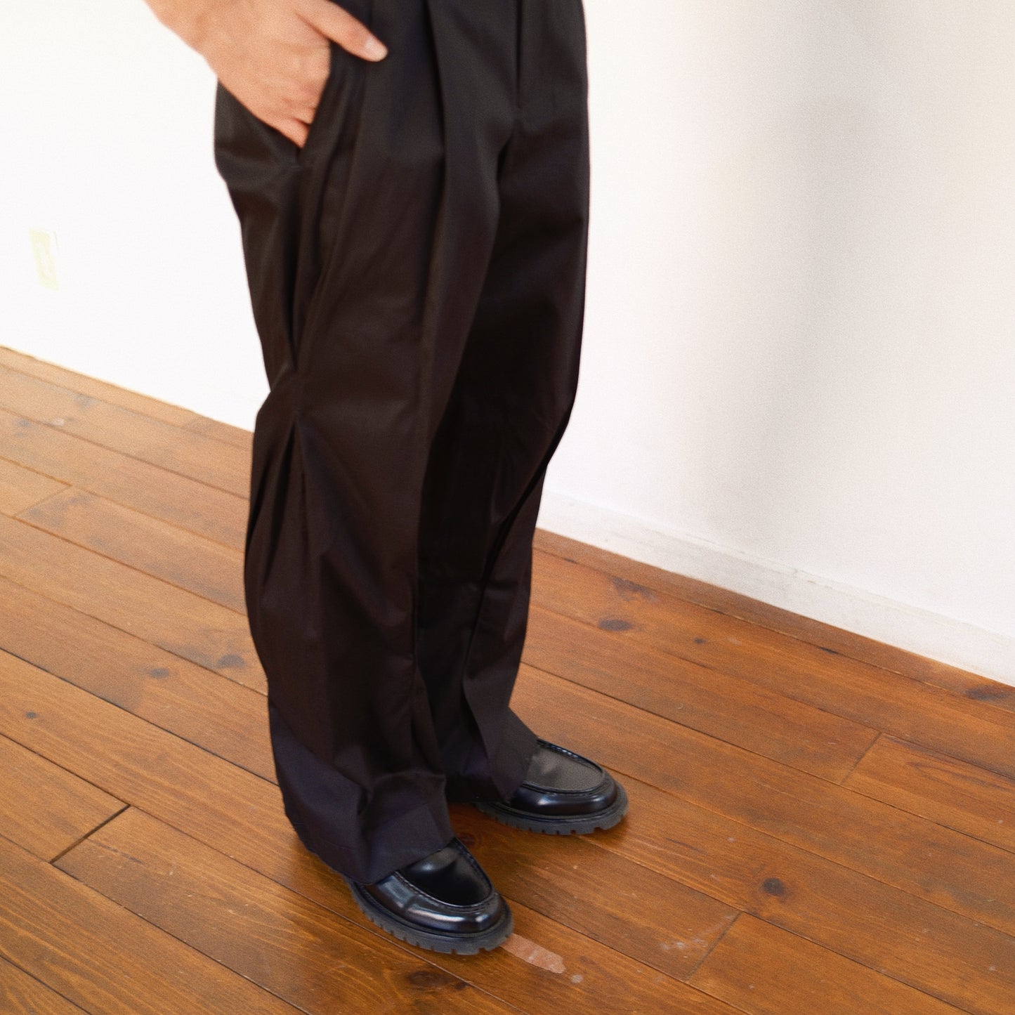 Pleated Chino Pants  Black