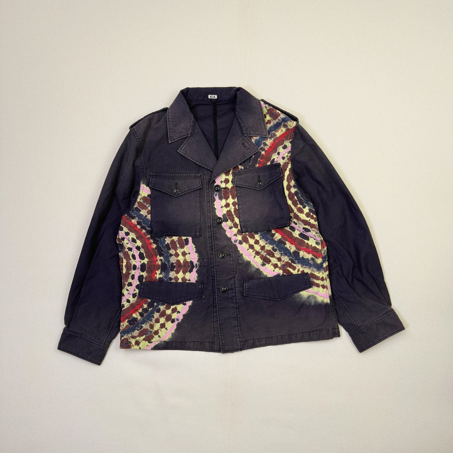 Tie-Dye Military Jacket Black