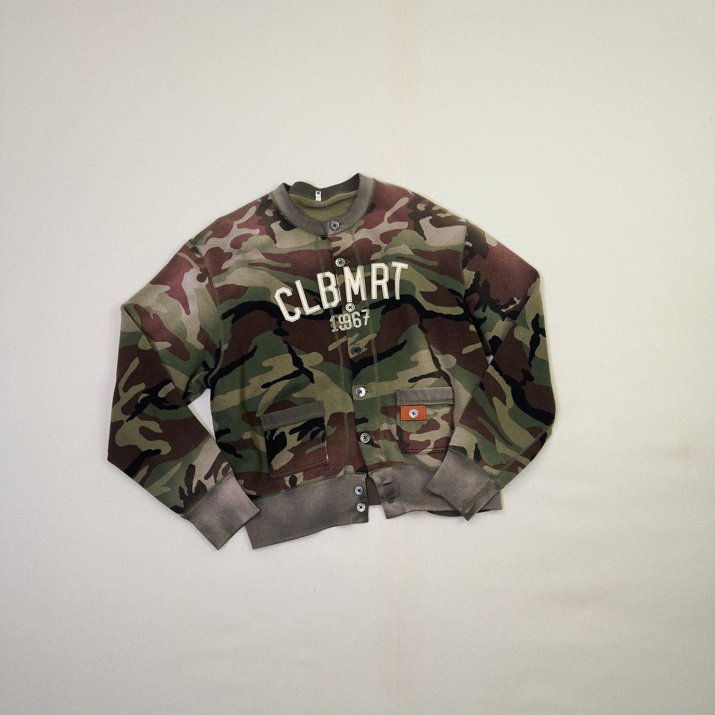 Camo Sweat Cardigan Black