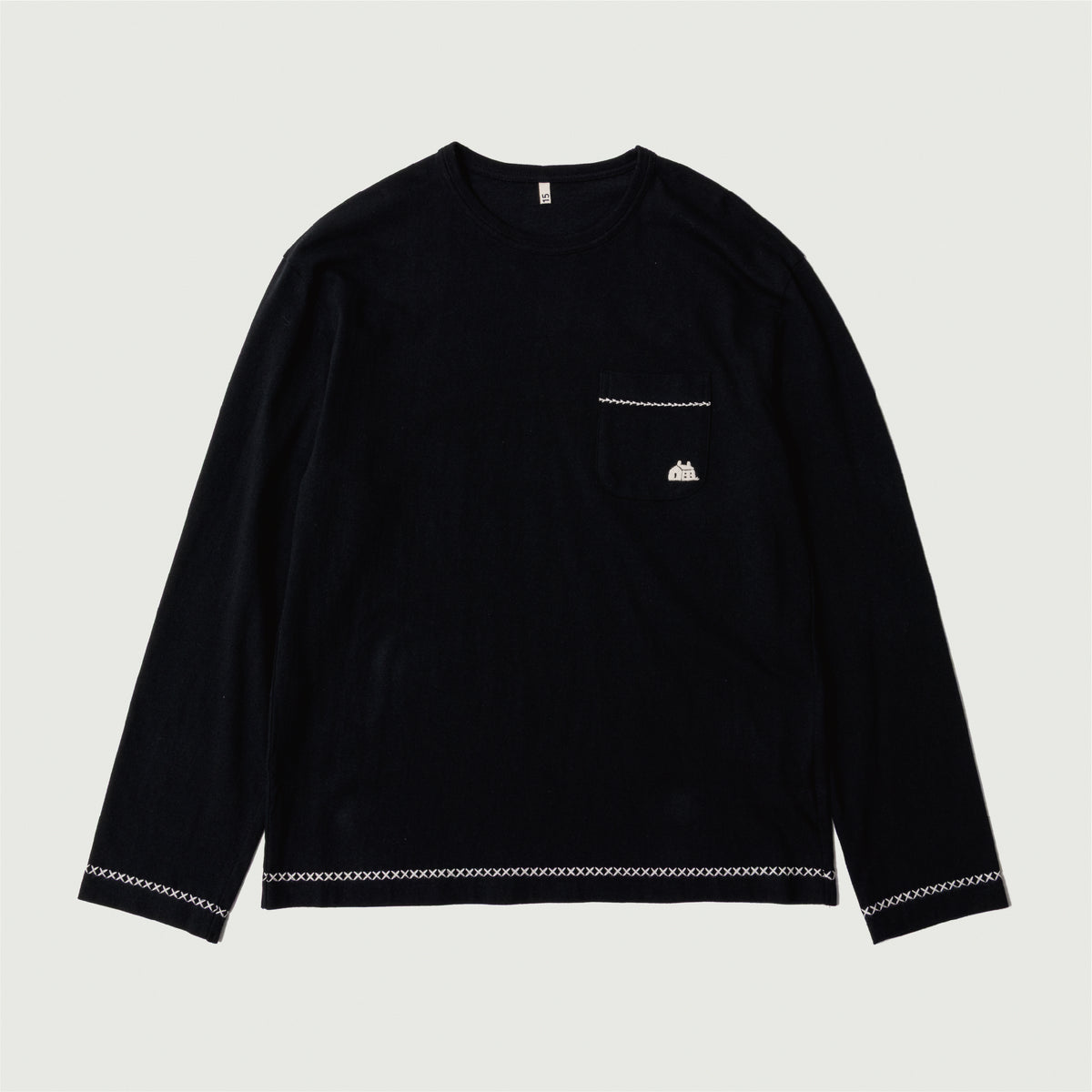 Hand-embroidered Long Sleeve Black