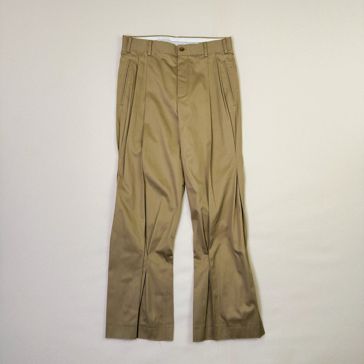 Pleated Chino Pants  Beige