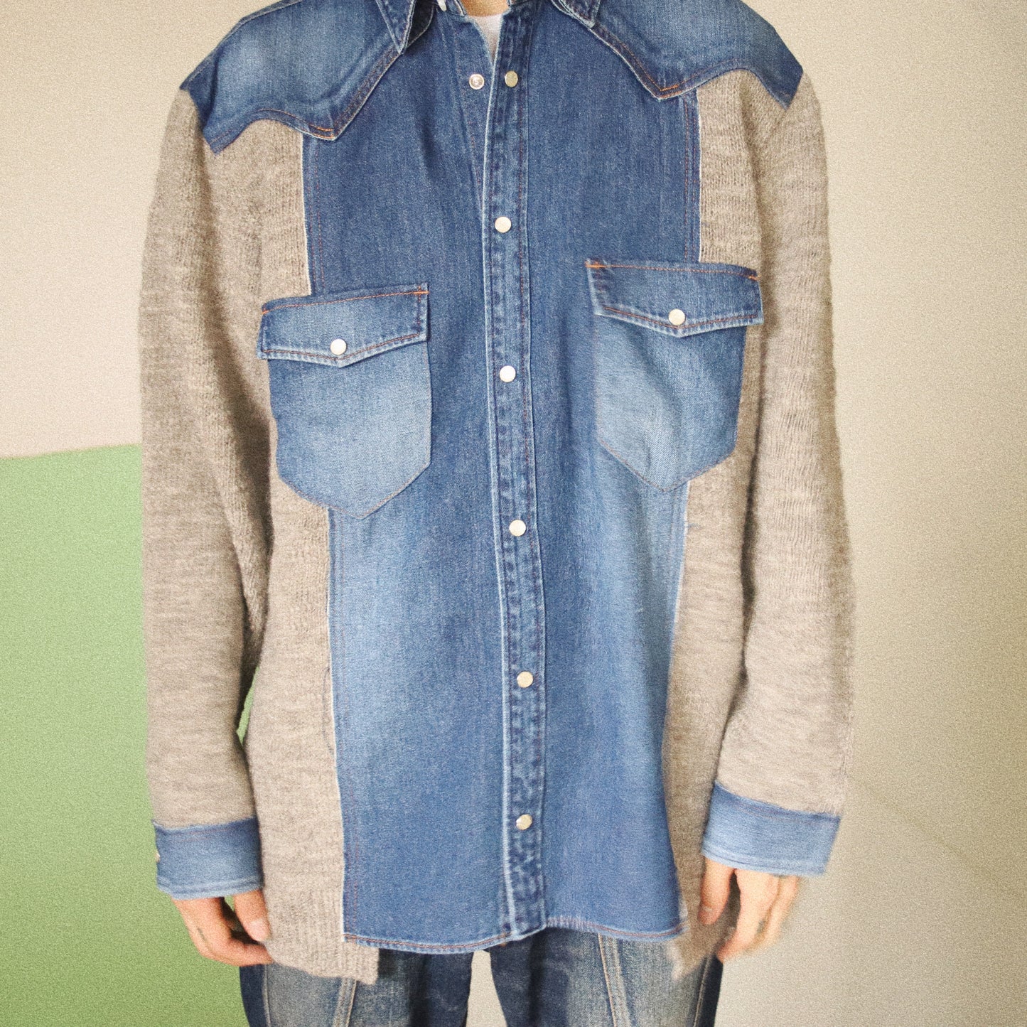 Western shirt knit Indigo