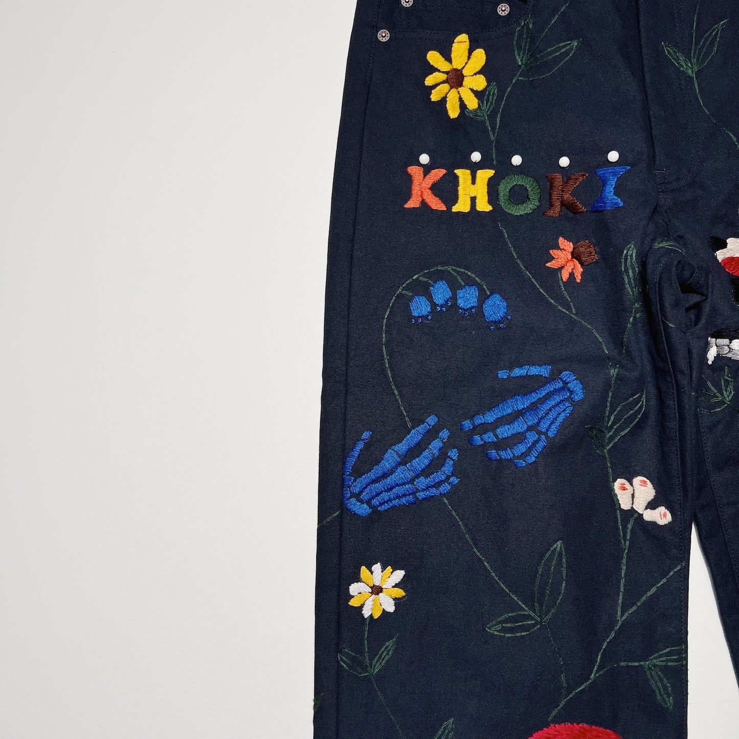 Hand embroidery pants Navy