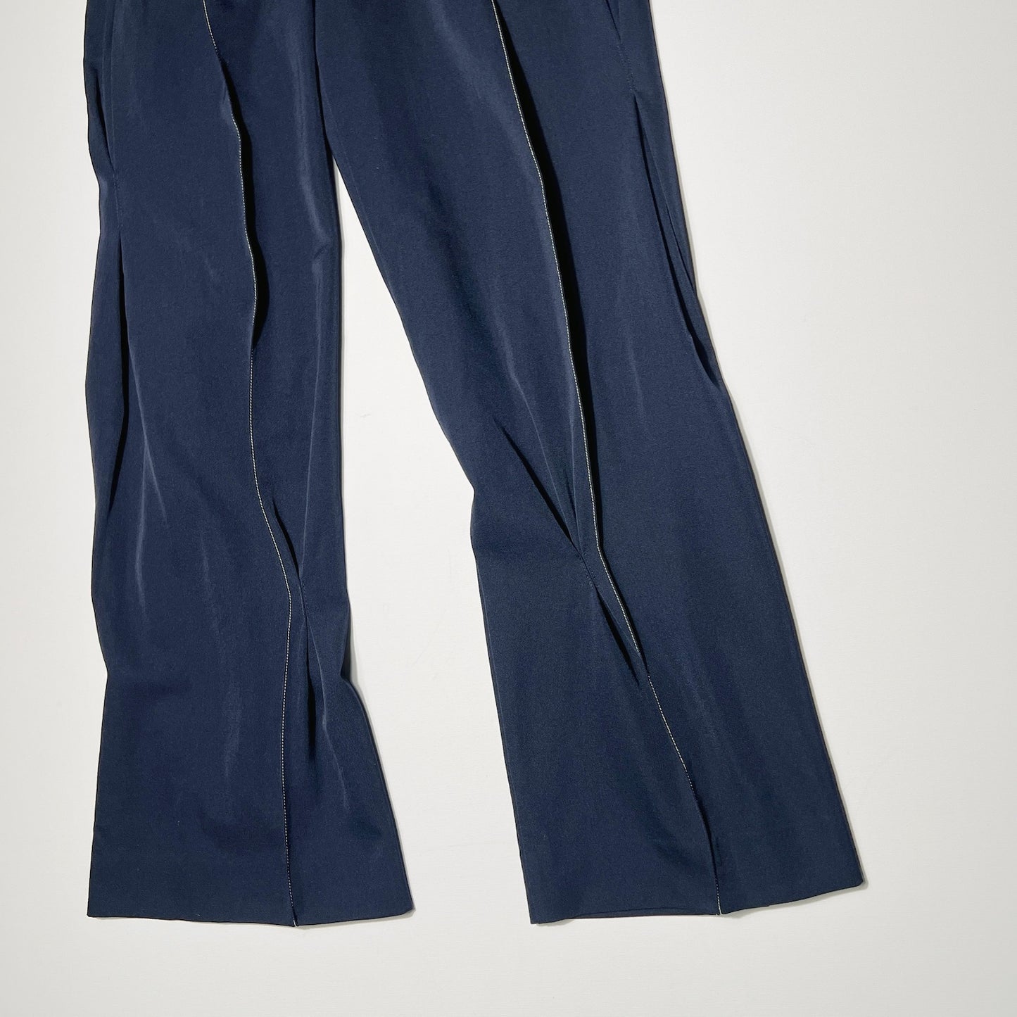 Pleat-detail pants Navy