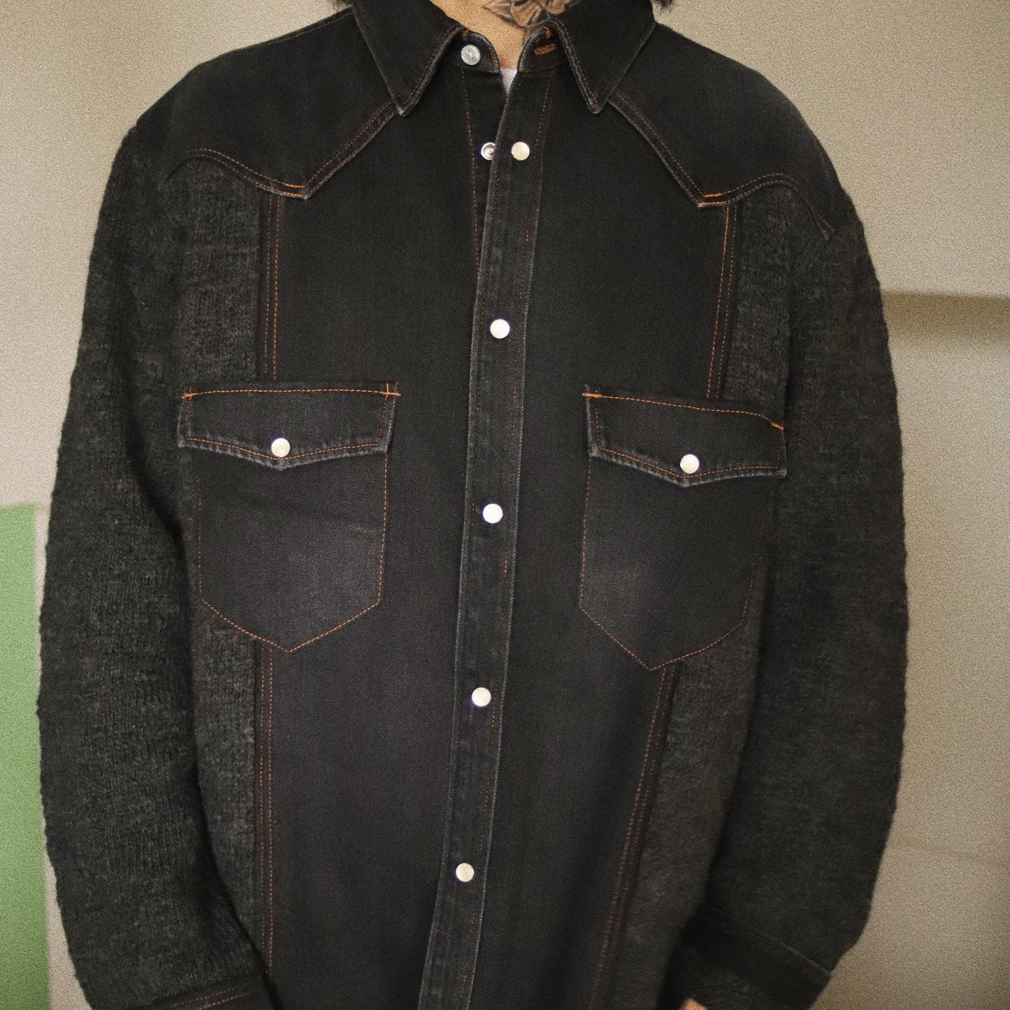 Western shirt knit Black