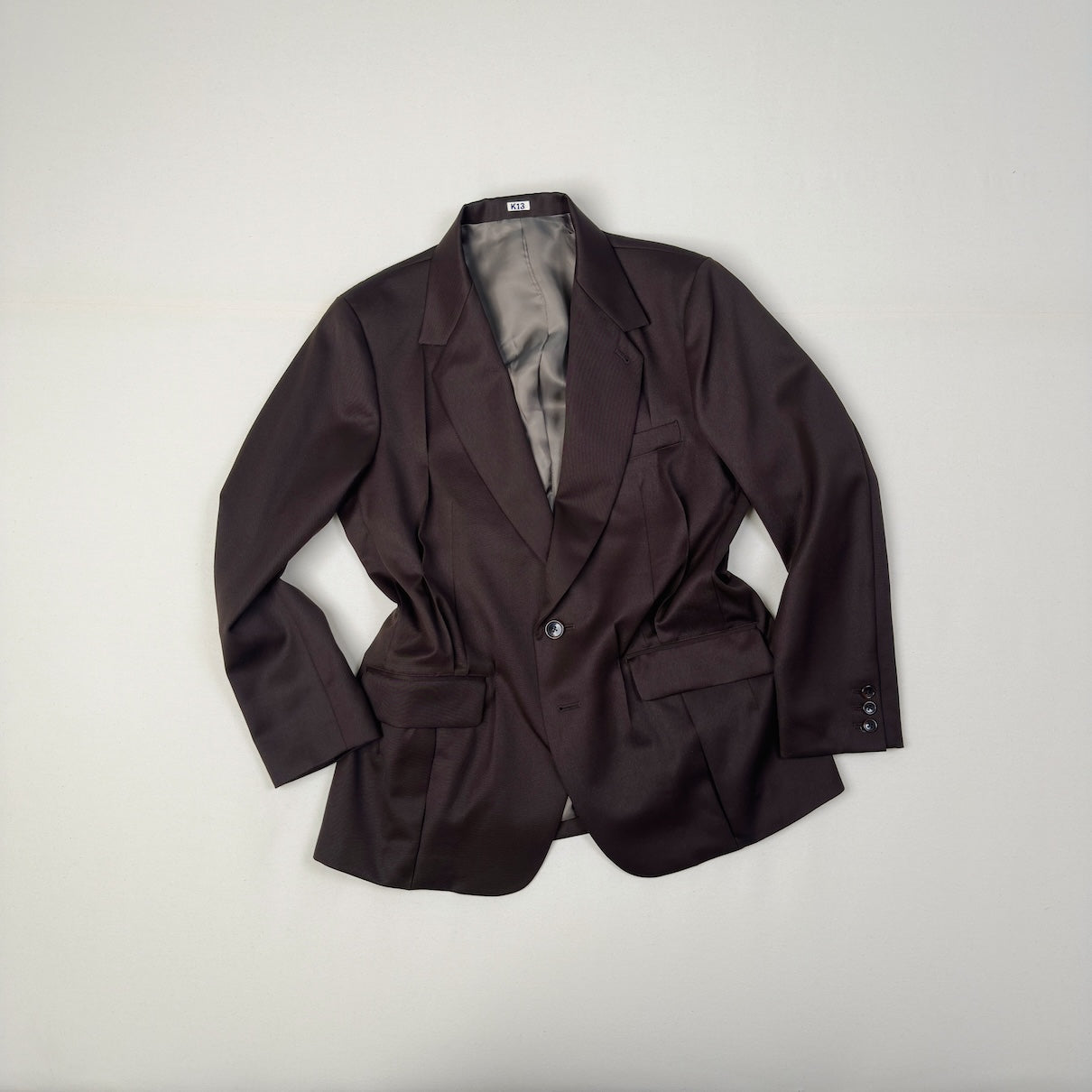 Tuck-detail blazer Brown