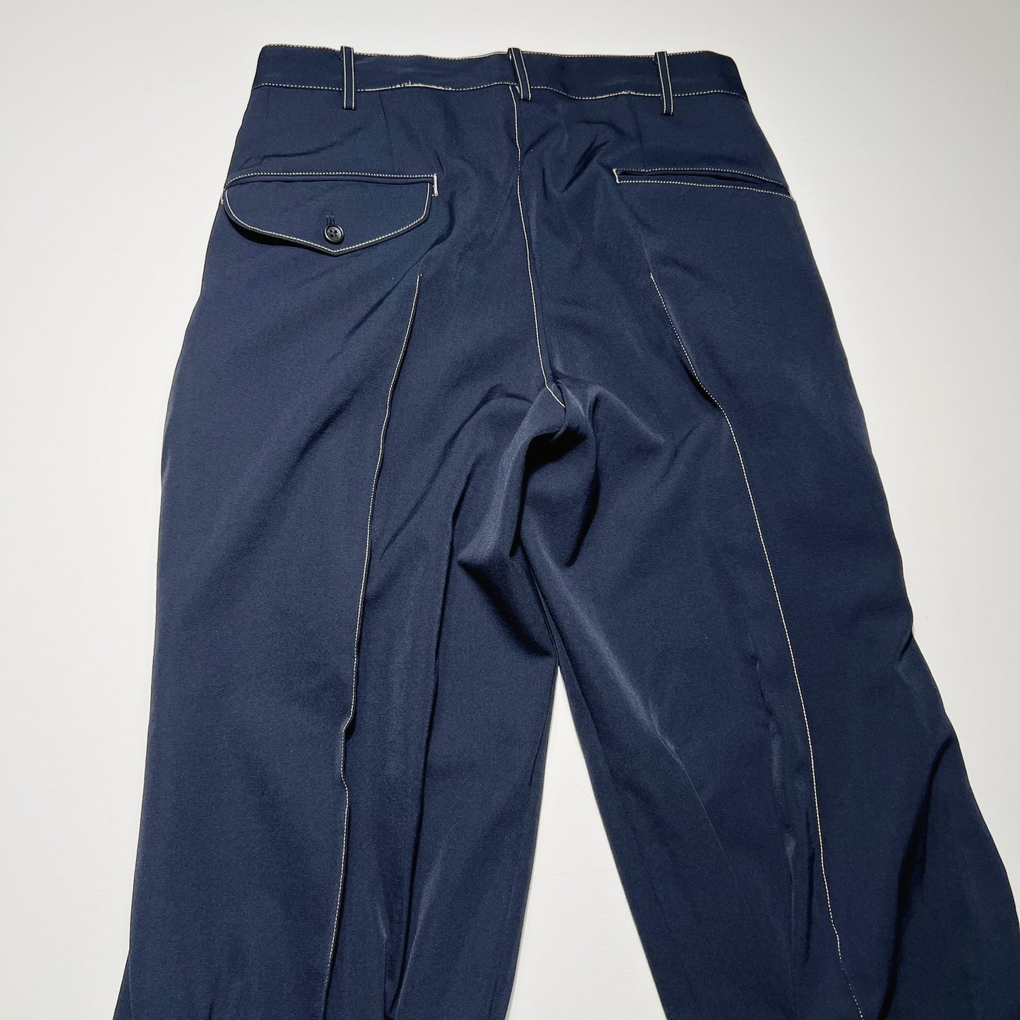 Pleat-detail pants Navy